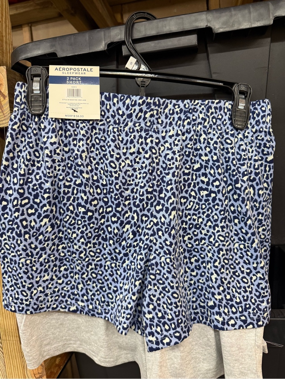 Aeropostale Blue Leopard Print Women's Lounge Shorts